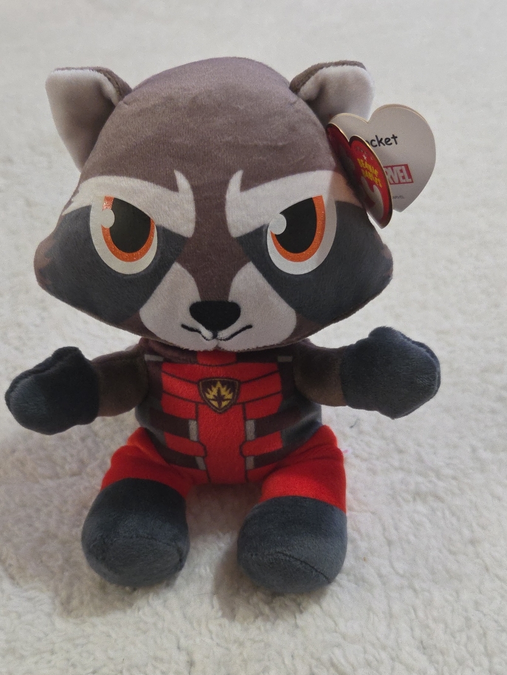 NWT TY BEANIE BABIES MARVEL ROCKET STUFFED PLUSH TOY